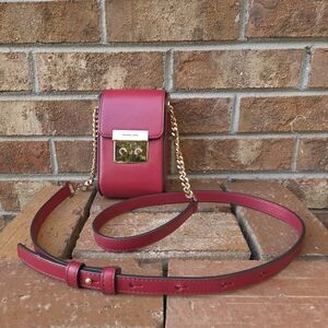 MICHAEL Michael Kors Red Crossbody Bag with Gold Chain